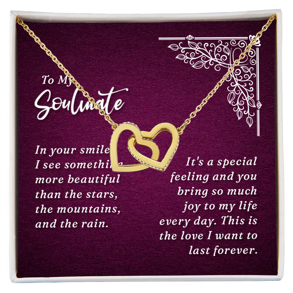 To My Wife - Interlocking Hearts Necklace