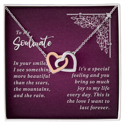 To My Wife - Interlocking Hearts Necklace